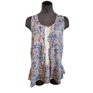 EC MAURICES SHEER FLOWY FLORAL TANK SZ.16 (1)